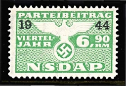 Nazi Party Dues Stamp 1944 6.90RM